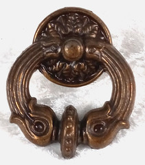 Antique Drawer Pull ORNATE BRASS Metal 2.25″ WIDE