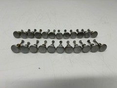 Lot 23 Vtg Solid Metal Maybe Brass Drawer Cabinet Pulls Knobs 1″ Round Silver