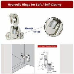 20 Pack 1/2″ Overlay Soft Close Face Frame 105° Compact Cabinet Hinges Handware