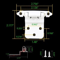 50 Pack 25 Pairs 3/8″ Inset Cabinet Door Hinges – 50 Pack, White