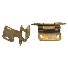 Pair Amerock Minaret Tip Unlacquered Brass Cabinet Hinge 3/8″ Inset PK7687M-BNL