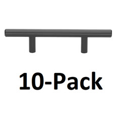 *10* GLIDERITE 3 in. Center-to-Center Matte Black Solid Handle Drawer Bar Pulls