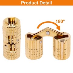 8mm Invisible Brass Barrel Hinges Hidden 180 Degree Opening Angle 8mm, 4PCS