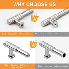VEHCIL 20 Pack Brushed Nickel Cabinet Handles, 5″ Hole Centers Kitchen Cabinet