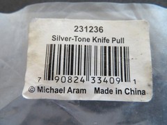 Michael Aram Silver-Tone Knife Drawer Pull – Lot of 6 – Hole Spacing 3″ -Lot 4-