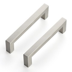 Square Cabinet Handles 10 PCS 4.5 Inch Satin Nickel Brushed Nickel