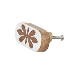 Wood Inlay Cabinet Knob – Set of 4