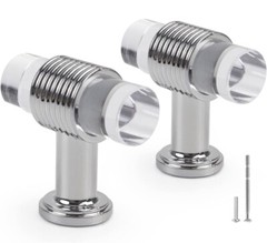 10pc Silver Base Clear Acrylic Handles Kitchen Cabinet T Bar Knobs Drawer Pulls