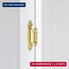 4 Pack (2 Pairs) 3/8 Inch Inset Cabinet Hinges, Self-Closing Face Mount Hinges w