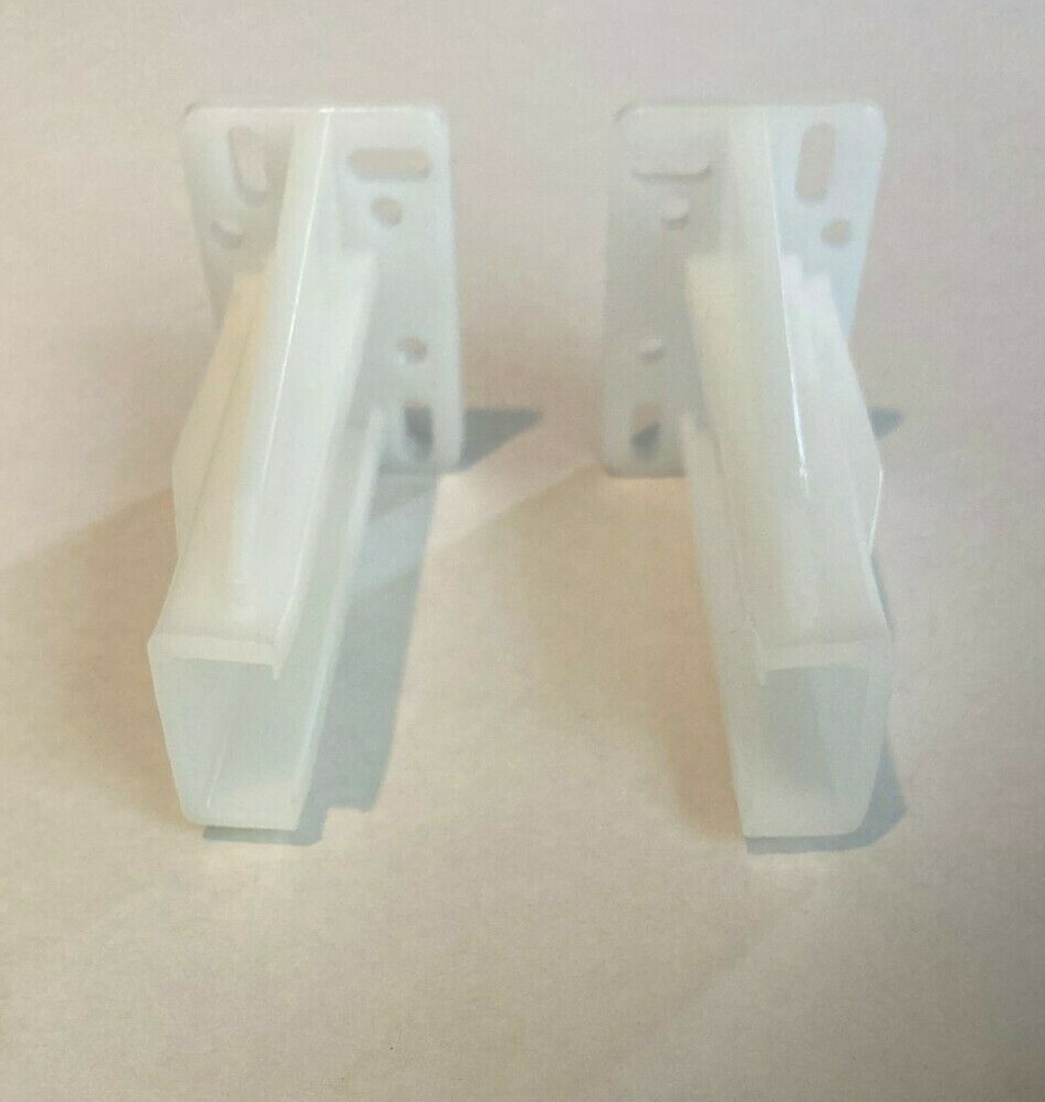 1 PAIR – Epoxy White End Sockets Fixed Self Closing Euro Drawer Slides Kitchen