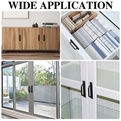Therwen 12 Pcs Barn Door Handle 5.8 Inch Cabinet Pulls Aluminum Alloy Black