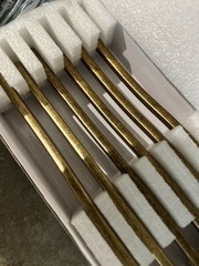6pk Goo-Ki Antique Brass Cabinet Pulls, Double Hole Centers(11.4”/12.6”)