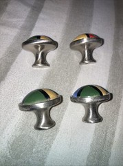 Colorful Child Dresser Drawer Ceramic Knobs Set Of 4 With Screws Hand painted