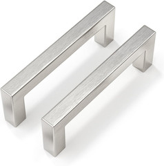 30 Pack 5 Inch Brushed Nickel Cabinet Pulls Square Drawer Handles Silver Kitchen