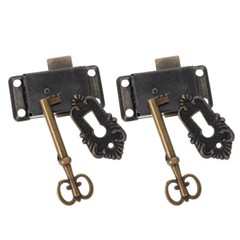 2PCS Jewelry Case Lock Jewelry Jewelry Box Latches Antique Lock and Key