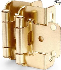50 Pack 1/2″ Overlay Brushed Gold Cabinet Hinges for Cabint Doors (25 Pairs) …