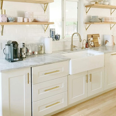 30 Pack Stainless Steel Brushed Gold Kitchen Cabinet Handles Square Drawer Pulls