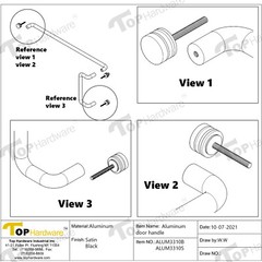 Solid Aluminum Round Combination Door Push Bar and Pull Handle Set – 10″ x 33″