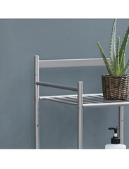 STYLE SELECTIONS 1599745 5-TIER LINEN TOWER SATIN NICKEL FINISH NEW