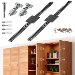 Pocket Door Slides 18 Inch 2 PCS Pivot Hardware for Cabinet Inset Door TV