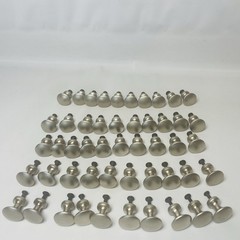 Brushed Nickel Round Mushroom Drawer Cabinet Knobs Pull with Screw Lot of 50 NEW
