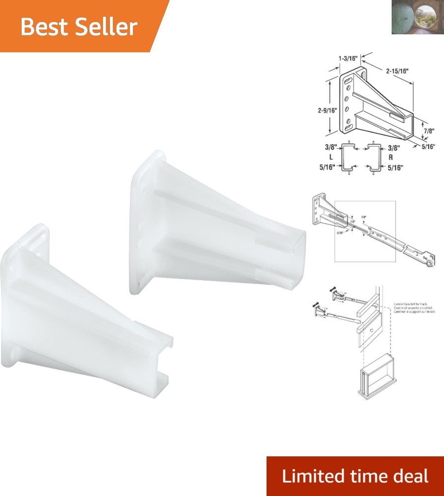 Durable White Plastic Drawer Brackets – Side Mount for Effortless Installation
