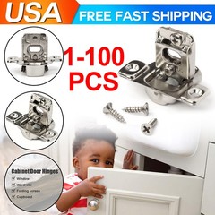 1/2″ Overlay Cabinet Hinges Soft Close Stainless Steel Kitchen Door with Screws