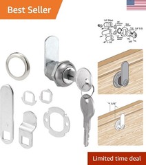Stainless Steel Cabinet Lock – Weather-Resistant with 2 Keys & Cams