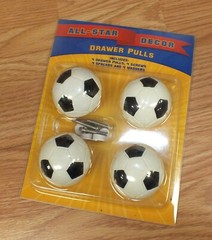 All-Star Decor (1S102) 4 Soccer Ball Drawer Pulls With Hardware **NEW**