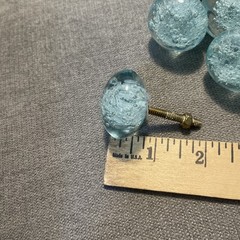 10 Bubble Glass Pulls Knobs (light blue tint color)
