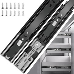 10 inch Drawer Slides 6 Pairs (12pcs) Soft Close 3 fold Full Extension Side M…