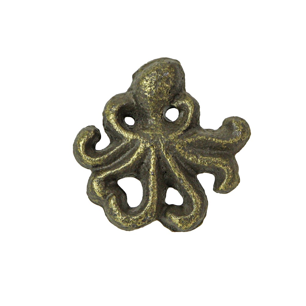 Set of 6 Rustic Bronze Finish Cast Iron Octopus Drawer Pulls Home Decor