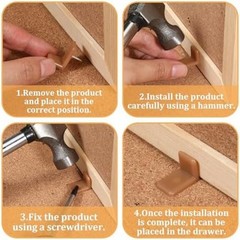 30 Pcs Tack-In Drawer Glides L-Shape Plastic Slider Brown Furniture Repair Kit