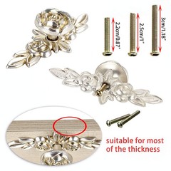 Pack of 5 Euro Rose Decorative Cabinet Knobs with Plate, Floral Ivory Drawer …