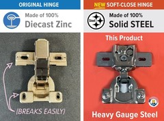 MEPLA 698.243.59.00 Soft-Close Hinge Replacement | Adjustable | Steel Upgrade