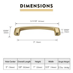 10 Pack 3 Inch Brushed Gold Cabinet Pulls – Kitchen Cabinet Handles and Drawe…