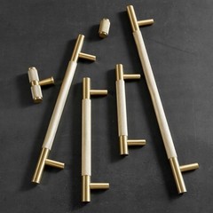 Solid Brass Knurled Cabinet Pulls Black T Bar Knobs Gold Drawer Knobs and Pulls
