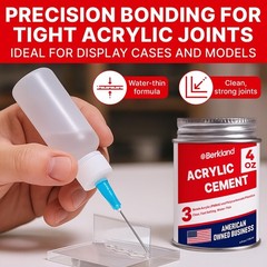 Clear Acrylic Bonding Cement 4 oz – Fast-Setting Adhesive for Plexiglass & Plast