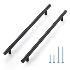 5 Pack 12-1/2 Inch Cabinet Pulls Matte Black 10 Inch Hole Center Handle