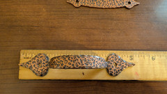 Vtg Hammered Copper 5 Cabinet Drawer Pulls 4 Surface Mount Hinges No Screws EC