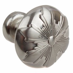 GlideRite 1-1/8″ Dia Round Snowflake Cabinet Knob Satin Nickel – 87420-SN-1