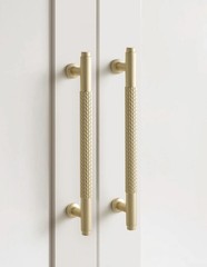 10 Pack 5 Inch128mm Brushed Gold Cabinet Handles Knurled Solid Drawer Pulls