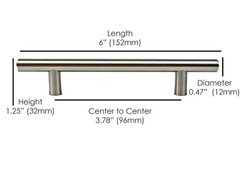 6″ Solid Steel T-Bar Kitchen/Bathroom Cabinet Hardware Pull Handle Nickel 96mm