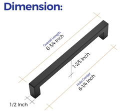 30 tiradores de cocina 6,25″ en acero negro mate para cajones y gabinetes.