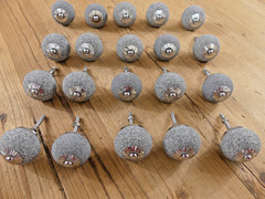 20 Stone Drawer Knobs Pulls Handle Cabinet Dresser Hardware Round Silver Kitchen
