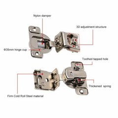 1-1/4 ” 108° Overlay Close Cabinet Hinges Kitchen Door Concealed Hinges Lot