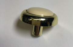 10 Amerock Vintage Almond Ceramic and Brass Plated Drawer Cabinet Knobs Pulls