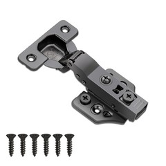 4 PCS Half Overlay Soft Close Cabinet Hinges 105 Deg Frameless 3Way Adj