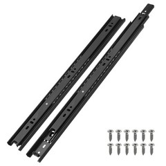 17×1.5 Inch Drawer Slide 2Pcs Steel Side Mounted Rail with Mounting Screw Black