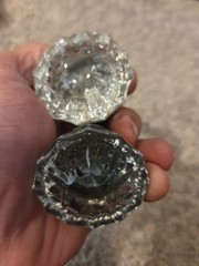 Vintage 12 Point Glass Door knob Salvage Hardware 2″ No Spindle